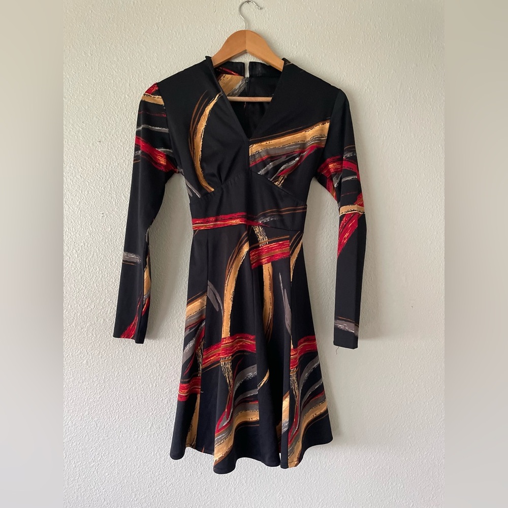 Vintage Long Sleeve Mini Dress